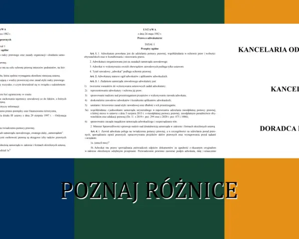 Adwokat a radca prawny: Jedyna różnica, która ma znaczenie