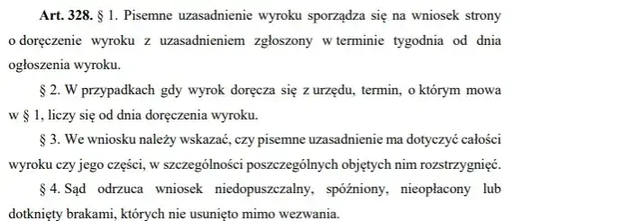 wzór wniosku o uzasadnienie wyroku sądowego