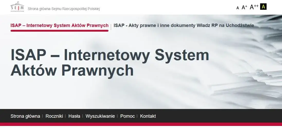 ISAP strona gł&oacute;wna