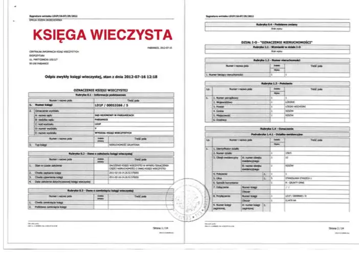 księga wieczysta dokument