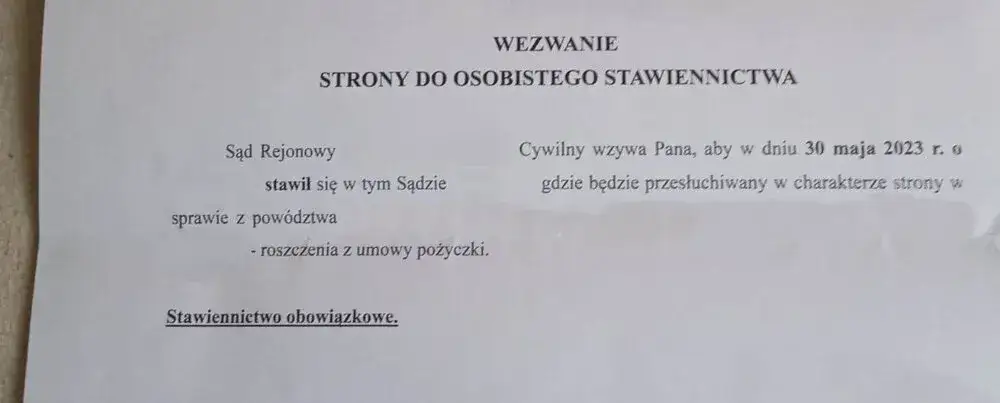 Sąd wezwanie świadka obowiązek prawny