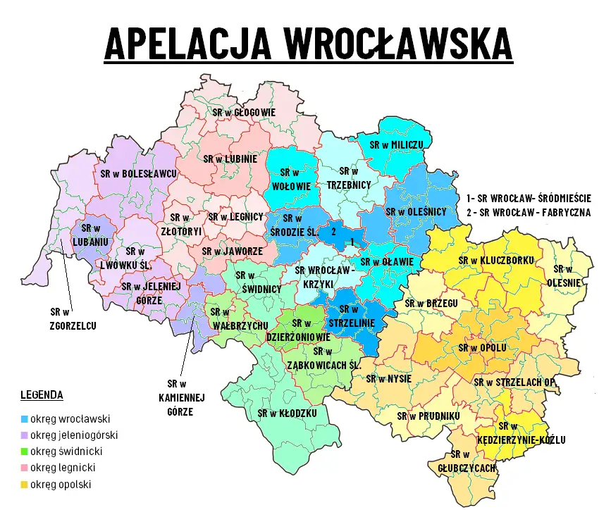 Mapa sąd&oacute;w pracy Wrocław